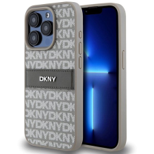 DKNY Repeat Pattern Tonal Stripe iPhone 15 Pro bézs PU bőr tok tok és táska