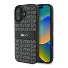 DKNY Texture Pattern Tonal Stripe iPhone 16 hátlap tok, fekete DKHCP16SPRTHSLK tok és táska