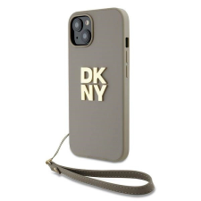 DKNY Wrist Strap Stock Logo tok iPhone 15 / 14 / 13 - bézs tok és táska