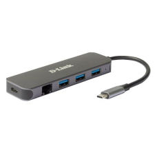 DLINK D-LINK USB-C HUB 3xUSB + 1xUSB-C +1xLAN, DUB-2334 kábel és adapter