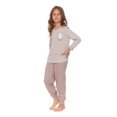 DN Nightwear Bear gyerekpizsama, barna, csíkos 134/140
