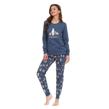 DN Nightwear Best friends női pizsama, erdei állatos, kék L hálóing, pizsama