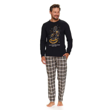 DN Nightwear Cosmo férfi pizsama, fekete, űrhajóssal M férfi pizsama