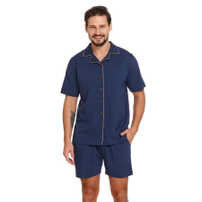DN Nightwear Dale gombos férfi pizsama, sötétkék L férfi pizsama