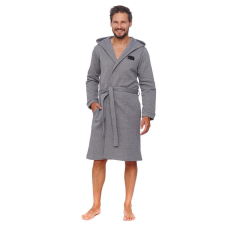DN Nightwear James férfi fürdőköpeny, szürke, medvés XL