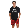 DN Nightwear King rövid férfi pizsama, fekete XL