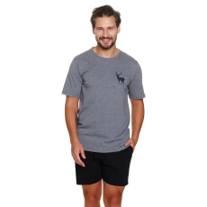 DN Nightwear Szarvas rövid férfi pizsama, szürke XL
