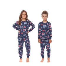 DN Nightwear Winter time gyerekpizsama, sötétkék, karácsonyi 134/140 gyerek hálóing, pizsama