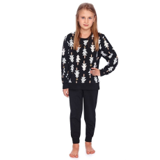 DN Nightwear Zuna gyerekpizsama, fekete, fás mintával 110