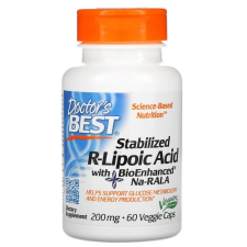 Doctor's Best Stabilizált R-liponsav, BioEnhanced Na-RALA-val, 200 mg, 60 db, Doctor's Best vitamin és táplálékkiegészítő