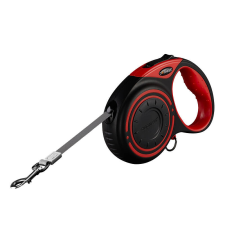 Dogness automatic 5m leash with flashlight and bag container (red) nyakörv, póráz, hám kutyáknak