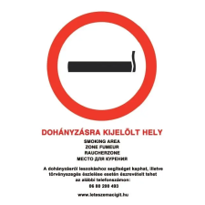  Dohányzásra kijelölt hely információs tábla, állvány