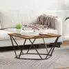  Dohányzóasztal Öreg fa 80 x 80 x 45 cm Műszaki fa és acél