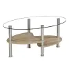  Dohányzóasztal üveg acél mdf sonoma tölgy Panty 90x55x41 cm