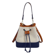 Dollcini , Női elegáns kézitáska válltáska, Tote Bag, luxus, 424321, fehér& kék