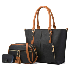  Dollcini, női kézitáska készlet, crossbody táska, divatos felső fogantyús táska, 443302, Fekete
