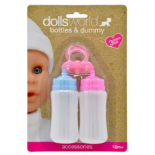 Dolls World 2 db tölthető cumisüveg és 1 db játék cumi játékbaba felszerelés