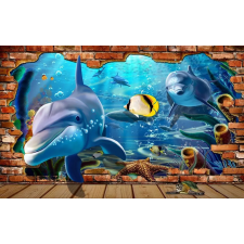  Dolphin escape tapéta, 400 x 250 cm tapéta, díszléc és más dekoráció