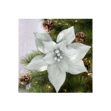  Dombornyomott karácsonyi virág Ezüst 20 cm karácsonyi dekoráció