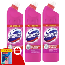 DOMESTOS fertőtlenítő hatású Tisztítószer Pink Fresh 3x1250ml + Ajándék Vileda törlőkendő tisztító- és takarítószer, higiénia