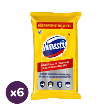 DOMESTOS higiénikus törlőkendő citrom illattal 6x100 db törlőkendő