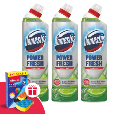 DOMESTOS Power Fresh WC Tisztító Gél Lime 3x700ml + Ajándék Vileda Szivacs tisztító- és takarítószer, higiénia
