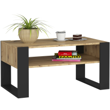 DOMI Kávézóasztal - Tölgy Artisan/Fekete, Akord Furniture Factory bútor