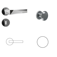 Domino Líra Körrozettás Ajtókilincs Fényes Króm PZ Gomb/Kilincs zár és alkatrészei