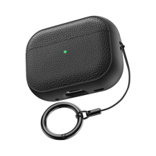 Domshop AirPods tok bőrhatású textúrával, kulcstartóval fülhallgató, fejhallgató tok