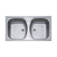 DONAU DE-133 kétmedencés rozsdamentes acél mosogatótálca 780x440 mm mosogatótálca