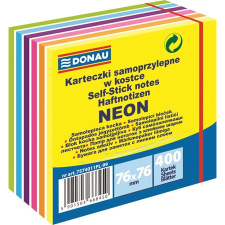 DONAU Neon 76x76mm öntapadó jegyzettömb - 12 színű (250 lap / tömb) (7574011PL-99) jegyzettömb
