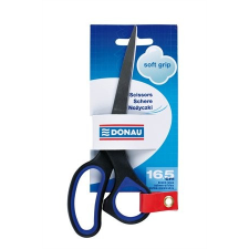 DONAU Olló, irodai, 16 cm, Donau Soft Grip , fekete-kék olló