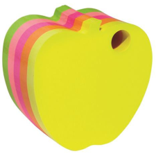 DONAU Öntapadó jegyzettömb, alma alakú, 400 lap, DONAU, vegyes neon színek jegyzettömb
