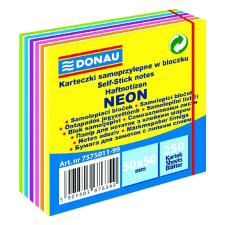 DONAU Öntapadó jegyzettömb DONAU 50x50 mm 250 lap vegyes neon színek 11 rétegű post-it