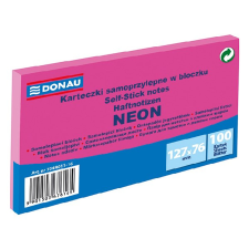 DONAU Öntapadó jegyzettömb DONAU 76x127 mm 100 lap neon rózsaszín post-it