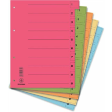 DONAU Regiszter, karton, A4, mikroperforált, DONAU, vegyes színek (D8611V) irattartó