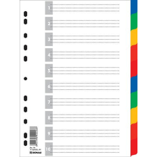  DONAU Regiszter, műanyag, A4, 10 részes, DONAU, színes regiszter és tartozékai