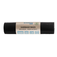 DONAU Szemeteszsák, extra erős, 120 l, 10 db, 35 µ, DONAU  Eco , fekete tisztító- és takarítószer, higiénia