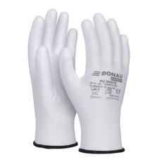 DONAU Szerelőkesztyű, PU, DONAU  Safety , 10/XL méret, fehér