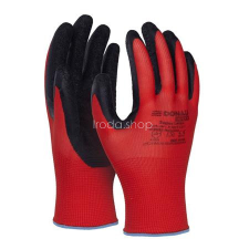 DONAU Védőkesztyű, latex, DONAU "Safety", 9/L méret, piros védőkesztyű