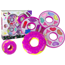 Donut formájú gyerek sminkkészlet szemhéjpúderrel és rúzzsal szépségszalon