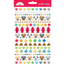 Doodlebug Design Pufi matrica - Doggone Cute - Puffy Icons Stickers (1 db) matrica