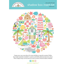 Doodlebug Design Shadow Box díszítőelem - Seaside Summer - Shadow Box Insert Kit (1 csomag) matrica