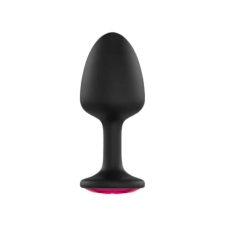 Dorcel Geisha Plug Ruby M - pink köves anál dildó (fekete) anál