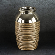  Dori kerámia arany váza 17x17x28 cm dekoráció