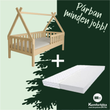  Dorka natúr 80x180 házikó gyerekágy + ajándék habmatrac gyermekbútor