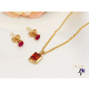  Dorotina -red antiallergén szett medálos nyaklánc, bedugós fülbevaló-18K