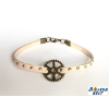 Dorys Steampunk karkötő fogaskerékkel, szegecses bőrszíjon, kézműves termék
