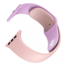 Dotfes S03 Apple Watch 38mm / 40mm okosórához pink + lila szilikon szíj (S/M méret) okosóra kellék