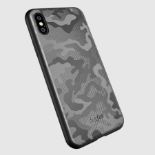 Dotfes Telefontok, iPhone XS Max hátlaptok, terep mintás, szürke, Dotfes G07 tok és táska